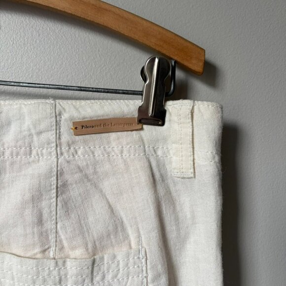 Anthropologie Pilcro and The Letterpress White Linen Cotton Pants Women's 6 - Picture 7 of 9